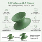360° Swivel Gyro Chair for Sensory Integration, Spinning Stool with Deep Recessed Seat for Kids and Adults, Portable Indoor Outdoor Sensory Furniture for Camping, Bedroom, Patio, Backyard