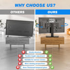 Rfiver Universal Swivel TV Stand for 27-50 55 60 Inch TVs, Height Adjustable Table Top TV Stand Mount Hold up to 88 lbs, Pedestal TV Stands with Tempered Glass Base, Replacement TV Mount Stand