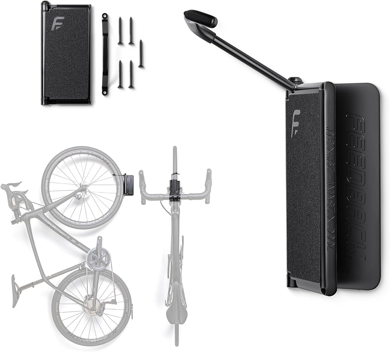 FEEDBACK SPORTS | Velo Hinge 2.0 (Single) Pivoting Swivel Bike Wall Mount | Vertical Bicycle Hanger | Garage Fold Away Bike Hook | Road, Gravel, Mountain Bike Compatible