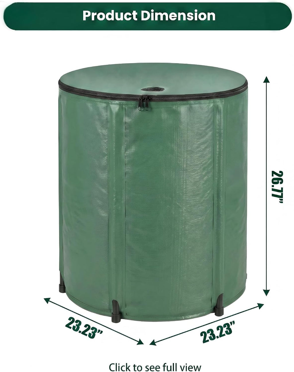 Collapsible 50 Gal Rain Barrel with Overflow Kit – Leakproof Water Storage Tank with Dual Spigots & Fine Mesh Filter, Ideal for Garden Irrigation, Car Washing, and Yard Cleaning