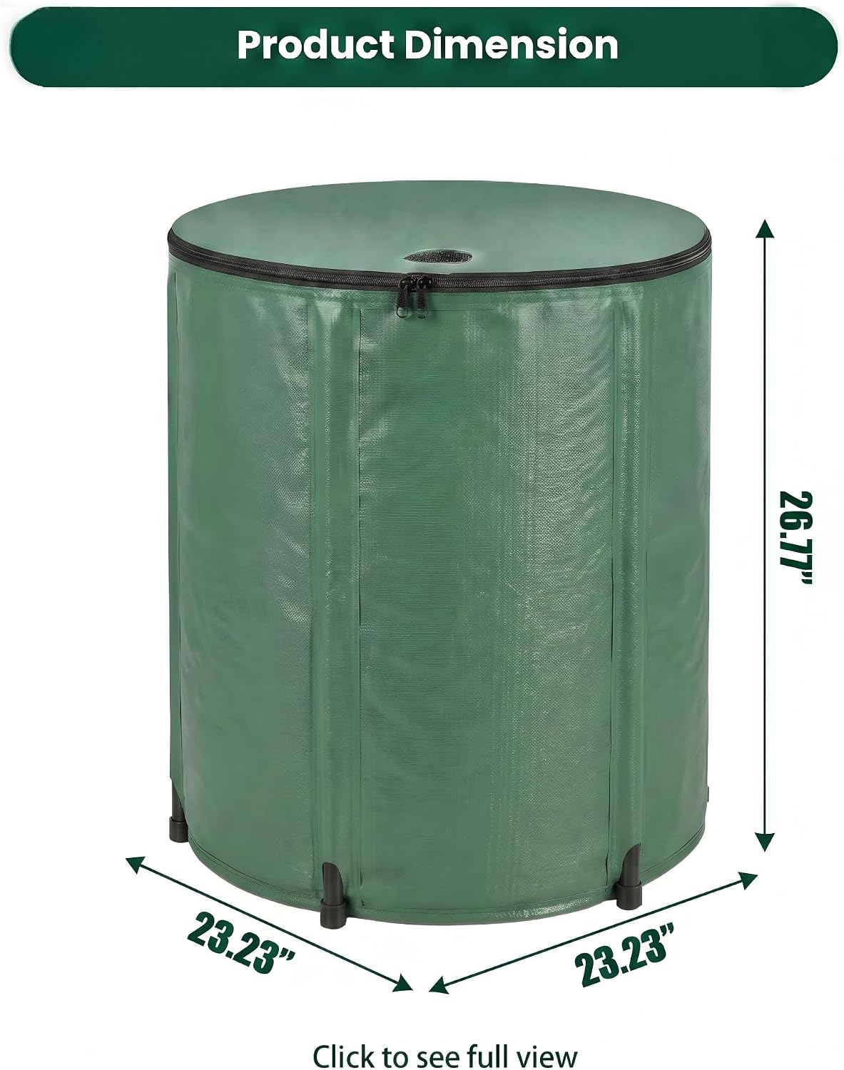 Collapsible 50 Gal Rain Barrel with Overflow Kit – Leakproof Water Storage Tank with Dual Spigots & Fine Mesh Filter, Ideal for Garden Irrigation, Car Washing, and Yard Cleaning