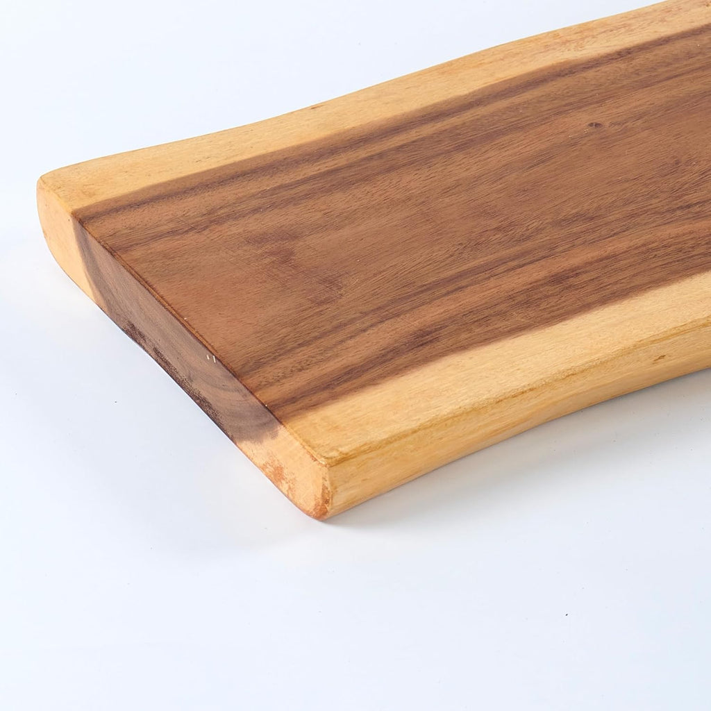 Wood Slice Slab Side Table Top 19.7"x13.8"x1.96" Rectangle Handmade Live Edge Handcrafted Plate Natural Solid Wooden Board for Bench DIY Epoxy Resin End Table Slab Untreated Wall Home Décor