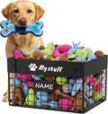 Kaiferty Indestructible X-Large Dog Toy basket, Chew-Proof Medium Toy Bin for Dogs, Pet Toy Bin Dog Metal Basket for Toys, Puppy Toy Storage Organizer Blankets, Toy Box for Living Room Area (Black)