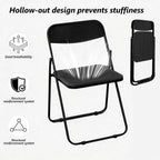 Folding Chair, 2 Pack Plastic Chair, Black | Breathable folding chair with steel frame, 300lbs capacity. Portable & stackable for indoor, outdoor, events & parties.