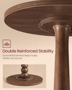 VASAGLE MARIEL Collection - Round Side Table, Small Drink End Table for Small Spaces, Accent Nightstand, Solid Wood Leg, Mid-Century Modern, for Living Room Bedroom, Chestnut Walnut ULET293KX01S