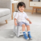 Kids Folding Chair Plastic Foldable Step Stool Toddler Chair with Rabbit Ear Back Support Heavy Duty Portable for Home Bathroom Kitchen