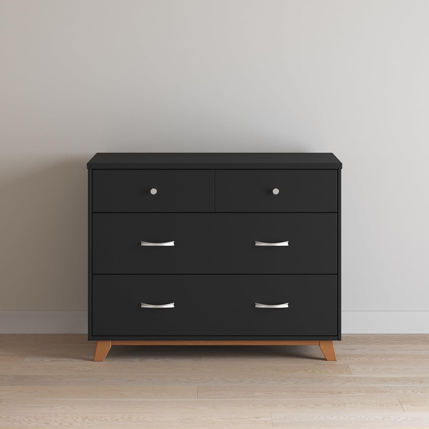 Child Craft SOHO 4-in-1 Crib and Dresser Nursery Set, 2-Piece, Includes 4-in-1 Convertible Crib and 3-Drawer Dresser (Ebony)