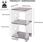 MUKAI Side Tables Set of 2 End Table with 3 Storage Shelve Transparent Bedside Simplicity Clear 3-Tier Nightstands Small Spaces lockers Office Bedroom Living Room Study Transparent