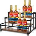 Klxuyuo 3-Tier Coffee Syrup Rack for 15 Bottles (750ml) –Sturdy Coffee Syrup Organizer for Bar, Kitchen, Café, Office