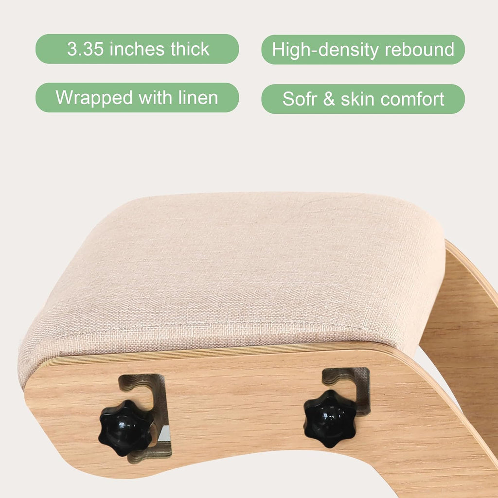 Predawn Adjustable Ergonomic Kneeling Chair – Custom Height Rocking Posture Stool with Thick Cushions, Solid Wood Frame, Knee Support Seat for Adults, Office or Meditation Use(White Oak)
