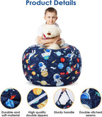 Decalsweet Bean Bag Chair for Kids Stuffed Animal Storage Beanbag Chairs,Toddler Toy Storage Organizer for Girls and Boys,Large 32'' Cover Only（No Filling)