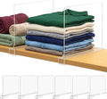 [Extra Tall Version] Clear Shelf Dividers for Closet Organization, 6 Pack Adjustable Acrylic Wardrobe Separator for Clothes, Purse, Kitchen & Bathroom Storage, Space Saving Closet Organizer 12 Inches
