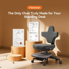 Newtral Standing Desk Chair, Standing Mate Chair for Sit-Stand, Ergonomic Leaning Perch Chair with Anti-Fatigue Mat, Standing Stool, Saddle Chair, Height Adjustable Home Office Posture Seat-MT-M-DG