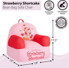 Strawberry Shortcake Kids Sofa Bean Bag Armchair, Soft Plush Lounge Chair for Bedroom or Playroom