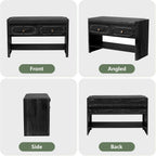 31.5" Shoe Bench, Shoe Storage Bench with Drawers, Waterproof Entryway Benches with Leather Cushion for Bedroom Black