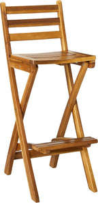 Christopher Knight Home Atlantic Outdoor Foldable Wood Barstool, 31", Natural Wood