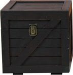 Vintiquewise Stackable Wooden Cargo Crate Style Storage Chest (Black)