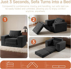 45" Convertible Sofa Chair Bed for Small Spaces, Corduroy Sleeper Chair with High Density Foam, No Assembly Folding Couch Chair with Armrests for Apartment Bedroom Guest Room