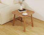 CIMOTA Solid Wood Side Table Modern Small Square End Table for Living Room Farmhouse Narrow Nightstand for Small Spaces/Bedroom/Office, Natural Finish