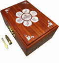 Handcrafted Tibetan Rosewood Box with Lock – Vintage Buddhist Jewelry & Keepsake Organizer, Floral Carved Wooden Altar Box for Mala Beads, Incense, Tarot, Spiritual Decor