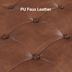 60" Storage Ottoman Bench, Faux Leather Upholstered Bed Bench with Tufted Buttons and Nailhead Trim, Large Ottoman with Storage for King Size End of Bed, Bedroom, Entryway, Hallway (brown)
