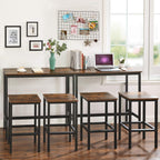 VASAGLE Bar Table with Sturdy Metal Frame, Easy Assembly, Industrial Design & Bar Table, Narrow Long Bar Table, Kitchen Dining Table, High Pub Table