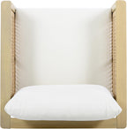 Christopher Knight Home Teras Acacia Wood Lounge Chair Outdoor Set of 2 with Removable Cushion, Solid Wood Patio Accent Chair with PE Wicker Accents, Patio Furniture Set Sofa Chair, Light Teak+Cream