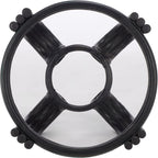 SAFAVIEH Home Collection – Bilian Round Accent Table, Black Rattan Base with Tempered Glass Top, Fully Assembled Accent Table for Living Room or Bedroom (ACC9900C)