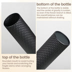 Dnnnii Tall Floor Vases Set of 3 - Black Metal Cylinder Vases for Living Room Corner, Modern Honeycomb Texture, Extra Large Standing Decor (Tallest 27.6in, Home Bedroom Dining Decor)
