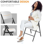 Elevon Folding Chairs Heavy Duty Plastic Chairs with 350-Pound Capacity for Home Office Camping Kitchen Dining Wedding Party Event Picnic, White, 2-Pack