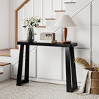 Giantex Narrow Long Console Table, 43" Modern Entryway Table Behind the Couch, Rubberwood Accent Sofa Tables for Living Room, Foyer, Hallway, Bedroom, Entrance (Black)