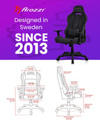 Arozzi Torretta Gaming Chair - Soft Fabric Ergonomic Gaming Chair for Adults Adjustable Backrest with Neck & Lumbar Pillows - Swedish Design Home Office Setup Professional Computer Chairs, Pure Black