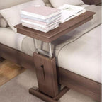 Coffee Table Height Adjustable C Shaped End Table, Foldable Couch Desk with Tiltable Top, Sofa Side Laptop Stand TV Tray with Storage Basket