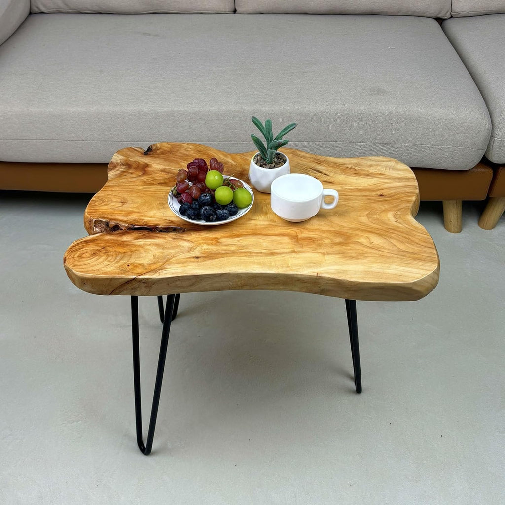 Live Edge Cedar End Table,Natural Wood Side Table,20" L x 14" W x 20" H Unique Desktop Nightstand Plant Stand for Living Room, Bedroom, Home, Office (20" L x 14" W x 20" H)
