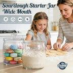 2 Pack Cookie Jar, Half Gallon Glass Jar with Airtight Lids for Cookies, Candy, Flour, Dog Treats, Coffee, Laundry Room Storage & Pantry, Wide Mouth Mason Jar for Sourdough Starter