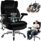 Fabric Big and Tall Office Chair 600LBS Capacity with 5D Flip Arms,Heavy Duty Cloth Computer Chair,Plus Size High Back Desk Chair with Wide Pocket Spring Seat
