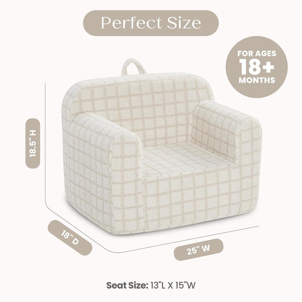 Delta Children Checkered Cozee Chair, Cream