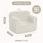 Delta Children Checkered Cozee Chair, Cream
