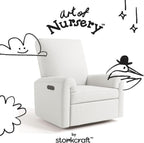 Storkcraft Sorrento Deluxe Power Recliner Swivel Glider – Premium Electronic Nursery Rocking Chair, Oeko-TEX 100 Certified, Includes Dual-USB Charging Port with USB-A & USB-C (Ivory Basketweave)