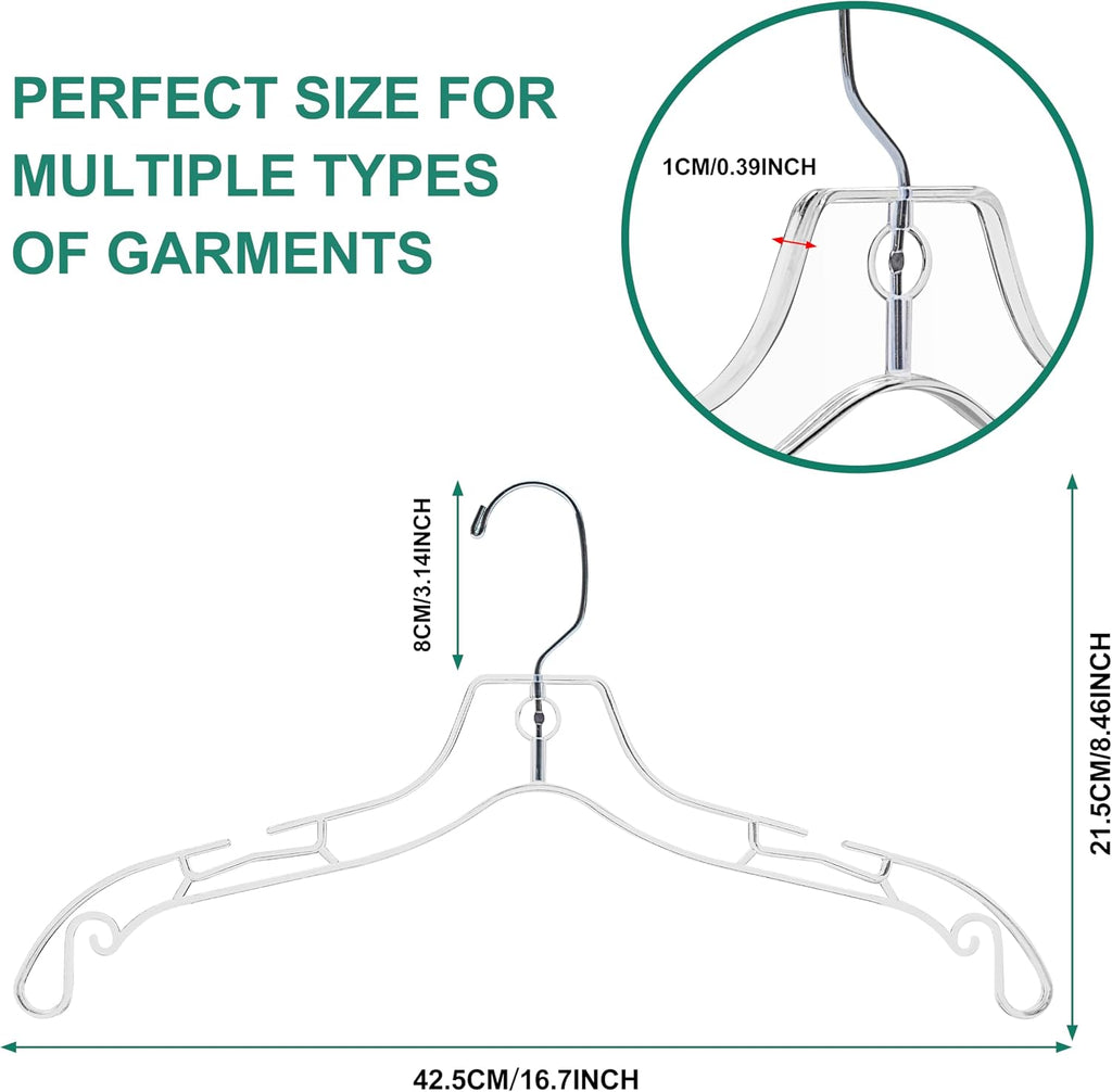 Quality Clear Hangers 12 Pack - Crystal Hangers for Clothes - Durable Plastic Hanger Set - Invisible Dress for Suits - Heavy Duty - Nonslip Coat and Shirt (Clear, 96 Pack)