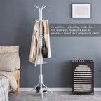 Kitsanery Coat Rack Freestanding,Metal Coat Tree with Umbrella Holder,Hat and Coat Rack Stand for Entryway, Hallway, Living Room, Bedroom (White)