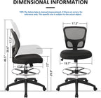 HYLONE Ergonomic Office Chairs, Office Drafting Chair, Rolling Stool Chair Armless Standing Desk Chair with Footrest Bar Stools for Home,Office & Bar