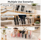 Tea Bag Organizer, Clear Pantry Storage Box with 8 Compartments, Matcha Station, Storage Bins for Drawers, Countertops, Fridge, Kitchen, Snack & Spice Organization