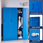 Yizosh Metal Locker with 1 Doors, Tall Steel Storage Lockers for Employees - 71" Locker Storage Cabinets for School, Gym, Home, Office, Garage (Blue)