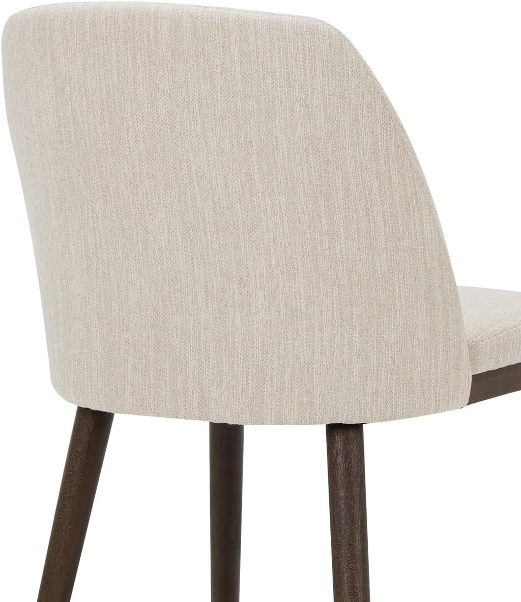 Upholstered Dining Chairs Set of 4 - Modern Dining Room Chairs, Mid-Back Restaurant Kitchen Chairs with Wooden Legs, Beige