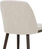Upholstered Dining Chairs Set of 4 - Modern Dining Room Chairs, Mid-Back Restaurant Kitchen Chairs with Wooden Legs, Beige