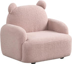 25.5" W Pink Sherpa Bear Shaped Armchair