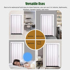 Magnetic Bifold Door, 210 cm Aluminum Folding Door with Lock, Collapsible Privacy Divider for Bathroom Office Bedroom Kitchen (182x210cm)