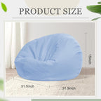 Sliner 2 Pcs Stuffed Storage Bean Bag Chair Cover for Kids Adults (No Filler) Stuffable Zipper Beanbag Cover for Organizing Plush Toys or Foam(31.5 * 31.5 * 15inch,Cotton,Blue)