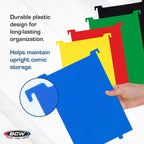 BCW Comic Bin Partitions | Exclusive Organizer for Short and Long Comic Book Bins | Notched, Tabbed, and Structurally Supportive Dividers (Black, 6 Pack)